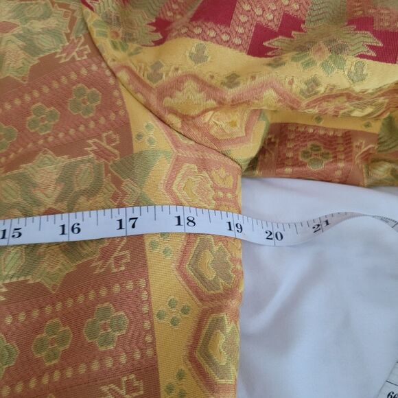 J McLaughlin Jacket 12 Gold Textured Mercerized Blazer Tapestry Statement Y2K - Picture 13 of 15